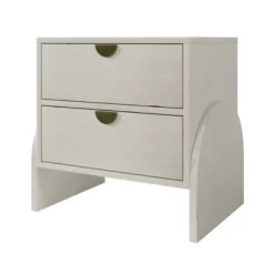 Organnice Retro Style White Nightstand,Bed Side Table
