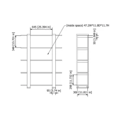 62.4" Talia 5 Shelf Bookcase Walnut/White - MiBasics -Online Furniture Store GUEST f08e5727 0729 4663 b2e8 eda4e8d1ddbe