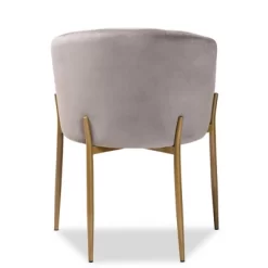 Ballard Velvet Fabric Upholstered Metal Dining Chair - Baxton Studio -Online Furniture Store GUEST f097e11b 3530 4565 b704 df35966cd93f