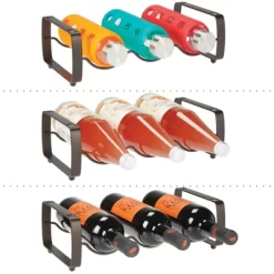 MDesign Metal Wine Rack Storage Organizer, 3 Bottles Each - 2 Pack -Online Furniture Store GUEST f18fc9be 35a1 49c1 b43c 9087867768cd