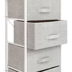 Emma And Oliver 4 Drawer Vertical Storage Dresser With Wood Top & Fabric Pull Drawers -Online Furniture Store GUEST f247d3ea e732 45ff 879f 7b280d7c07e9