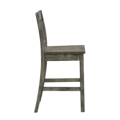 2pc Grayson Counter Height Barstool And Side Chair Set With Wooden Seats Gray - Picket House Furnishings 3 2pc Grayson Counter Height Barstool And Side Chair Set With Wooden Seats Gray - Picket House Furnishings - Image 3