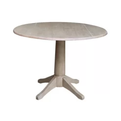 Alexandra Round Dual Drop Leaf Pedestal Table Washed Gray Taupe - International Concepts 17 Alexandra Round Dual Drop Leaf Pedestal Table Washed Gray Taupe - International Concepts -Online Furniture Store GUEST f2c23593 8d65 4930 b150 3cba3eeeb905