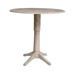 Alexandra Round Dual Drop Leaf Pedestal Table Washed Gray Taupe - International Concepts 19 Alexandra Round Dual Drop Leaf Pedestal Table Washed Gray Taupe - International Concepts -Online Furniture Store GUEST f38ed53a e235 4a98 8020 74506b4897ef