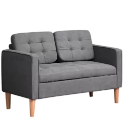 HOMCOM Modern 2-Seater Loveseat Button-Tufted Fabric Couch With Storage Chest, Cushions And Rubberwood Legs For Living Room 11 HOMCOM Modern 2-Seater Loveseat Button-Tufted Fabric Couch With Storage Chest, Cushions And Rubberwood Legs For Living Room -Online Furniture Store GUEST f3dfa9f2 3118 42ef a720 46204fd3557a