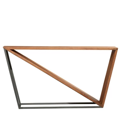 Modern Triangular Console Table Brown - Olivia & May 4 Modern Triangular Console Table Brown - Olivia & May - Image 4
