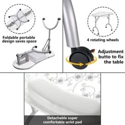 LEIBOU Professional 36 Inch Vented And Foldable Manicure Table With Magnifier Lamp, Dust Collector, Sponge, And Polish Carrying Bag, White Flower -Online Furniture Store GUEST f4024549 d110 4344 82b6 d9dc997a17b6