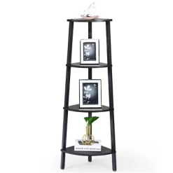 Costway 4-Tier Corner Shelf Metal Storage Rack Domestic Bookcase Display Stand Wood Grey 17 Costway 4-Tier Corner Shelf Metal Storage Rack Domestic Bookcase Display Stand Wood Grey -Online Furniture Store GUEST f433c7d7 8f67 42d0 841e 93efa3dc38a9
