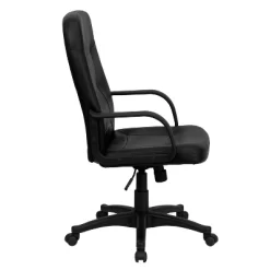 Emma And Oliver High Back Black Glove Vinyl Executive Swivel Office Chair With Arms -Online Furniture Store GUEST f4a48ecf a4bd 45ac 8514 024f8c5aea17