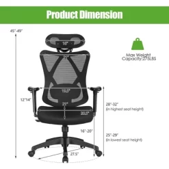 Costway Ergonomic High Back Mesh Office Chair W/ Adjustable Lumbar Support -Online Furniture Store GUEST f4e9e40a 10f5 49e1 8de6 21a663c871ea