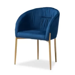 Ballard Velvet Fabric Upholstered Metal Dining Chair - Baxton Studio -Online Furniture Store GUEST f4eaf873 c9ba 4080 b70d 81e7bd76cbdb