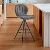 26" Catalina Counter Stool With Fabric Finish Black/Charcoal - Armen Living