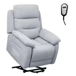 Costway Power Lift Recliner Chair Sofa For Elderly W/ Side Pocket & Remote Control GreyBrown -Online Furniture Store GUEST f5126e54 e89d 44b2 969b f2bcec2581d9