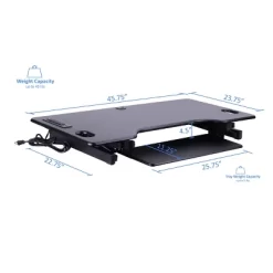 46" Adjustable Height Standing Desk Converter Black - Rocelco -Online Furniture Store GUEST f5279de5 9a90 4ea9 9325 b1de5740d7cd