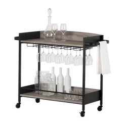 City Life Bar Cart With Wine Glass Rack - South Shore -Online Furniture Store GUEST f568290b 198a 46a3 bf04 525d8a2c04e9