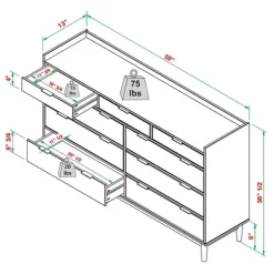 Mid-Century Modern Solid Wood 9 Drawer Horizontal Dresser - Saracina Home -Online Furniture Store GUEST f5f0f1ab b228 4bb6 8748 20f45ddb371e