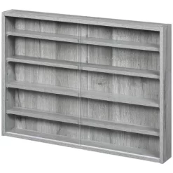 HOMCOM 5-storey Wall Shelf Display Cabinet, Shotglass Display Case With 2 Glass Doors And 4 Adjustable Shelves, Gray -Online Furniture Store GUEST f6dbf44a d79d 43b8 803b 2b751f1c5031