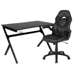 Flash Furniture Gaming Desk And Racing Chair Set With Cup Holder, Headphone Hook & 2 Wire Management Holes -Online Furniture Store GUEST f702ca34 7b2e 488d 91a4 37953ccf79a0