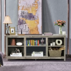 Costway 58'' 2-Tier TV Stand Entertainment Media Center Console Up To 65'' Grey -Online Furniture Store GUEST f7720bc8 86ca 44e3 a4ae d19b3fe4f8f9