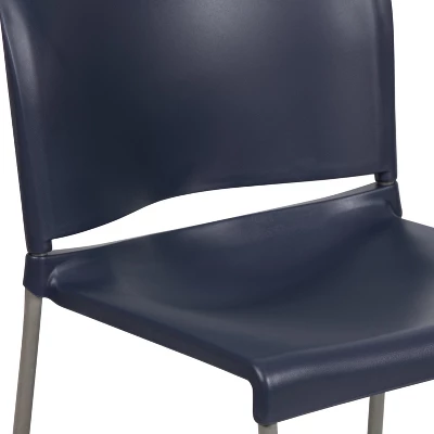Flash Furniture HERCULES Series 880 Lb. Capacity Navy Full Back Contoured Stack Chair With Gray Powder Coated Sled Base 6 Flash Furniture HERCULES Series 880 Lb. Capacity Navy Full Back Contoured Stack Chair With Gray Powder Coated Sled Base - Image 6