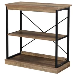 HOMCOM 2-Tier Shelf, Modern Style Bookshelf With Metal Frame For Living Room, Bedroom, And Office, Brown -Online Furniture Store GUEST f827f6ba 700e 4156 a978 6edf41037992