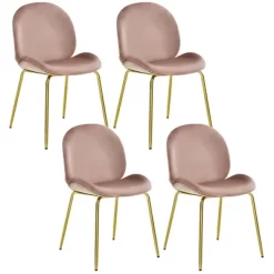 Costway 4PCS Velvet Dining Chair Accent Leisure Chair Armless Side Chair -Online Furniture Store GUEST f8ba32fa c81f 4ec2 a2fb 4c1b6dd33f1f
