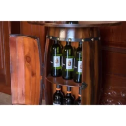 Vintiquewise Rustic Lockable Barrel Shaped Wine Bar Cabinet Wooden End Table 11 Vintiquewise Rustic Lockable Barrel Shaped Wine Bar Cabinet Wooden End Table -Online Furniture Store GUEST f913968a 3ab5 4908 b3a3 55ea74188149