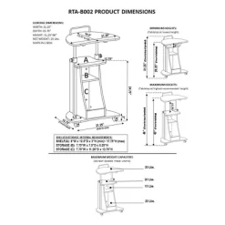 Sit To Stand Rolling Adjustable Height Laptop Cart With Storage Graphite - Techni Mobili -Online Furniture Store GUEST f93e4753 3a8a 42c3 ac55 328a2950a708