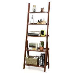 Costway 5-Tier Bamboo Ladder Shelf Bookshelf Display Storage Rack Flower Stand -Online Furniture Store GUEST fa3696da 7de4 4fef a395 c3904d5c8334