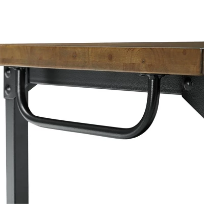 Kane Multifunction Cart Rustic Antique Oak/Black - Dorel Living 3 Kane Multifunction Cart Rustic Antique Oak/Black - Dorel Living - Image 3