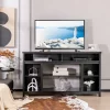 Tangkula 58" TV Stand Entertainment Console Center W/ Adjustable Open Shelves Up To 65"