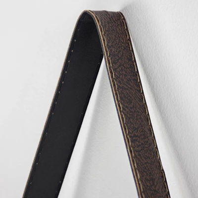 33" Round Metal And Wood Hanging Wall Shelf Brown - American Art Decor 4 33" Round Metal And Wood Hanging Wall Shelf Brown - American Art Decor - Image 4