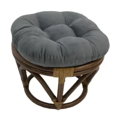 Rattan Ottoman With Micro Suede Cushion - International Caravan -Online Furniture Store GUEST fc904720 7eca 479e a422 cb728fee0b7e