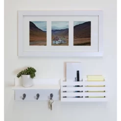 Sydney Wall Shelf With Hooks And Mail Sorter - White -Online Furniture Store GUEST fd0a21e1 5cc7 4d2c 811d f4b4f763e973