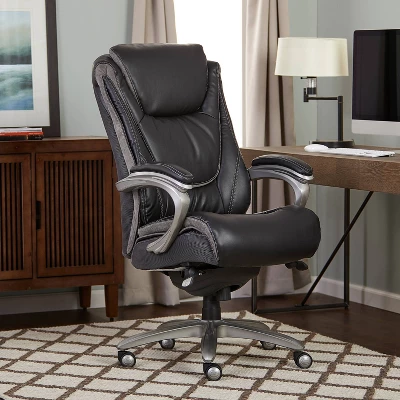 Big & Tall Smart Layers Premium Ultra Executive Chair Bliss Black Bonded Leather - Serta 1 Big & Tall Smart Layers Premium Ultra Executive Chair Bliss Black Bonded Leather - Serta