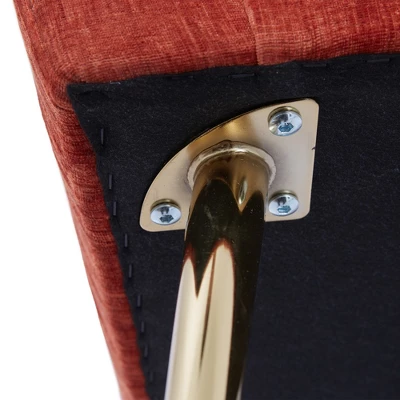 29.5" Modern Chenille Accent Armchair With Gold Metal Legs And Throw Pillow - ModernLuxe 10 29.5" Modern Chenille Accent Armchair With Gold Metal Legs And Throw Pillow - ModernLuxe - Image 10