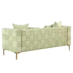 80.5" Modern Upholstered Sofa With Golden Metal Legs And 4 Pillows-ModernLuxe 23 80.5" Modern Upholstered Sofa With Golden Metal Legs And 4 Pillows-ModernLuxe -Online Furniture Store GUEST fea63f61 1425 435e 8d59 93007bf31a5e