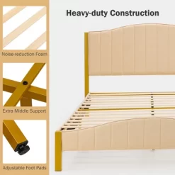 Costway FullQueen Size Upholstered Bed Frame Mattress Foundation Platform Quilted Headboard 16 Costway FullQueen Size Upholstered Bed Frame Mattress Foundation Platform Quilted Headboard -Online Furniture Store GUEST ff9cc68f bb93 402f 9c4f 2ffd3a411e78