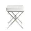 Evon Vanity Bench White/Chrome - Carolina Chair & Table