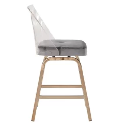 Set Of 2 24" Svana Champagne Gold Finish Velvet Swivel Counter Height Barstools - Inspire Q 12 Set Of 2 24" Svana Champagne Gold Finish Velvet Swivel Counter Height Barstools - Inspire Q -Online Furniture Store GUEST ffdb01d0 6e93 4b5f b0e3 66ad20a0380a