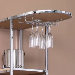 Befail Serving Table With Bar Storage Natural/Chrome - Aiden Lane -Online Furniture Store GUEST fff5e754 1187 4c43 becf 9408a24baf55